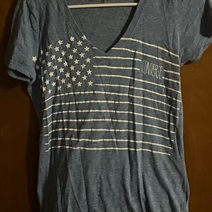 Converse All Star Women’s Small Blue Flag Graphic Tee Shirt Top